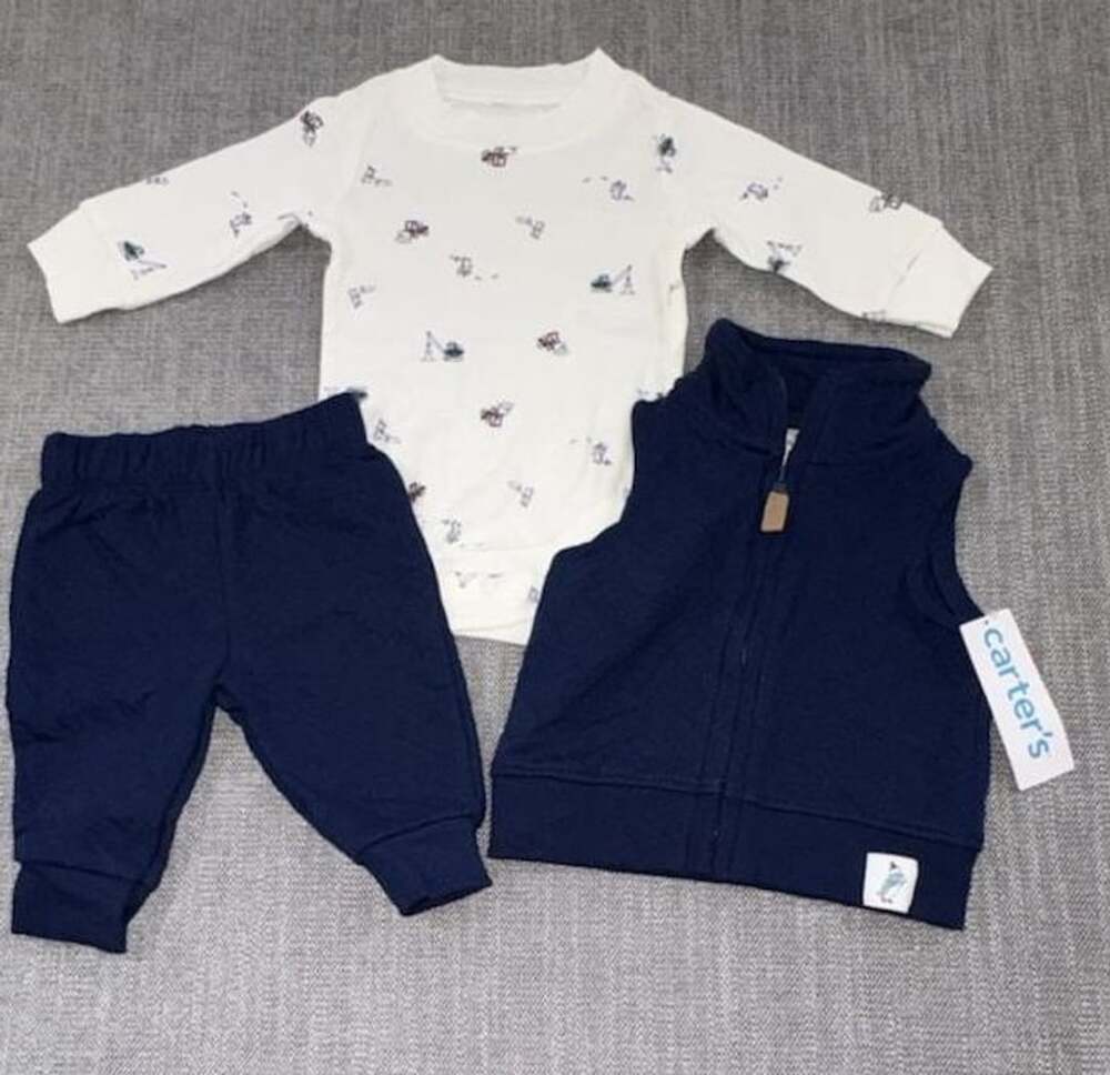 Carter's 3-Piece Vest Bodysuit And Pant Set